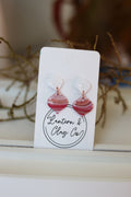 Pink,beige and white dangle earrings