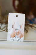 Printed flower white dangle earrings