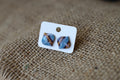 Blue, gold & bronze earrings