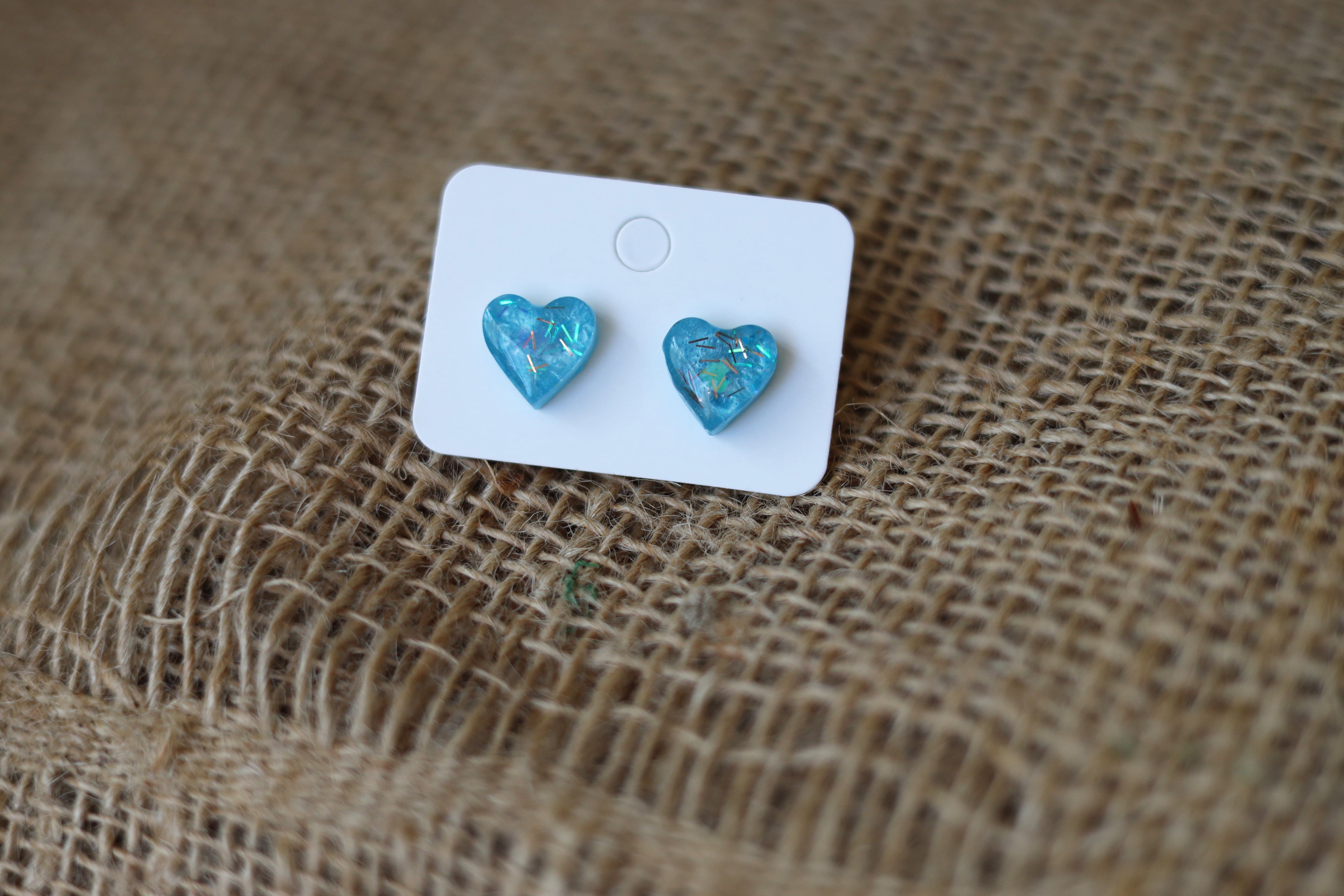 Blue resin heart