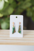 Green faux stone with rose gold foil