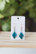 Blue faux stone dangle earrings