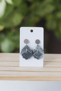 Grey faux stone dangle earrings