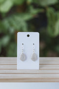 White & pearl dangle earrings