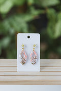 Fluorescent pink & green dangle earrings