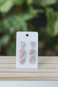 Beige & white ivory dangle earrings