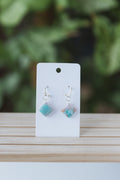 Blue faux stone dangle earrings