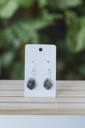 Blue and translucent dangle earrings