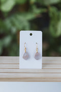 Faux white & pale pink quartz dangle earrings