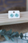 Pale mint green stud earrings