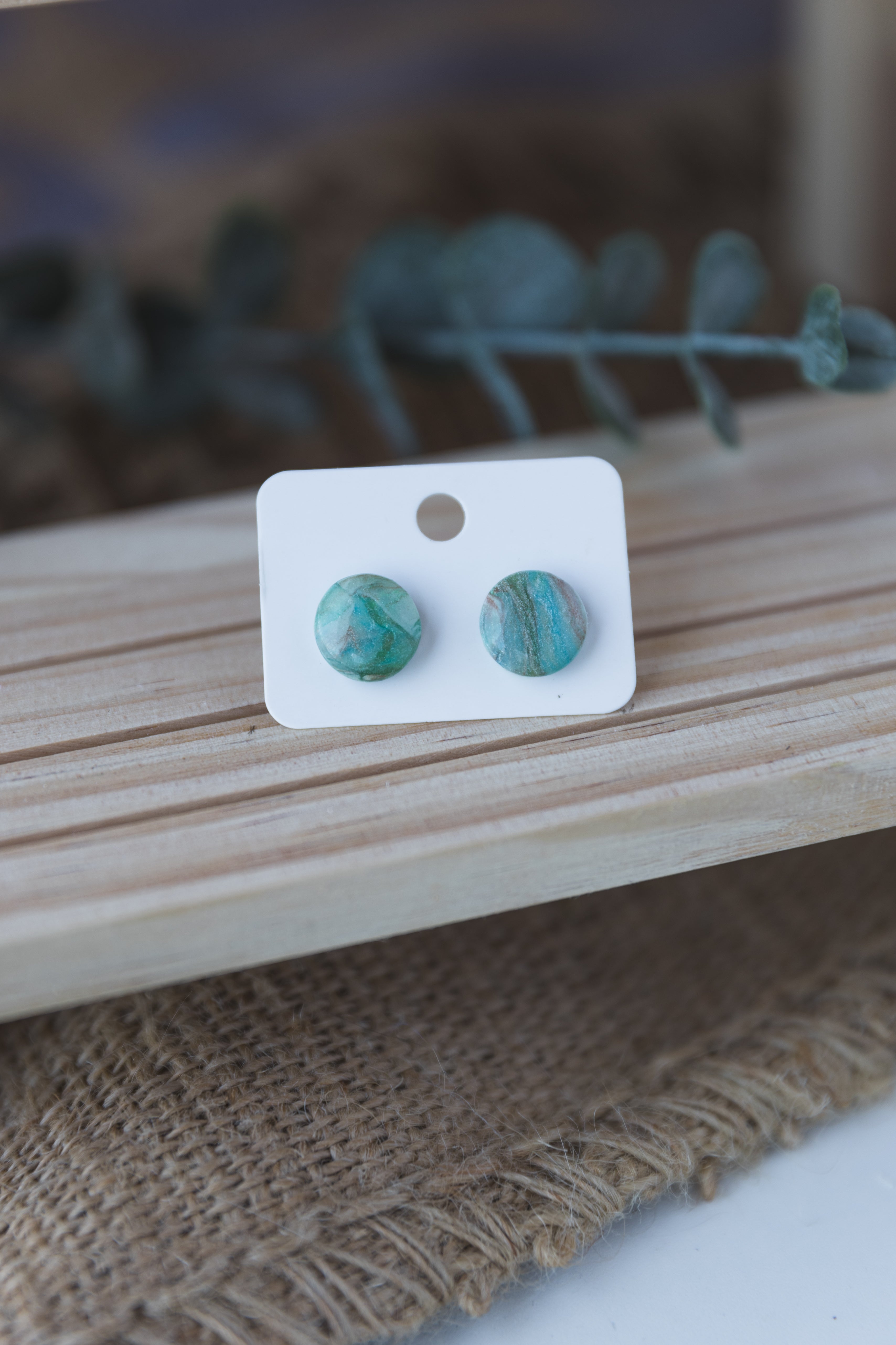 Turquoise faux stone stud