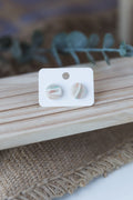 White and blue faux stone stud