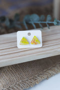 Yellow faux stone stud