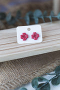 Red flower stud