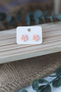 Pastel pink flower stud