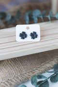 Black flower stud