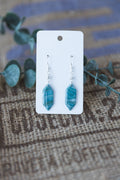Blue faux stone dangle earrings